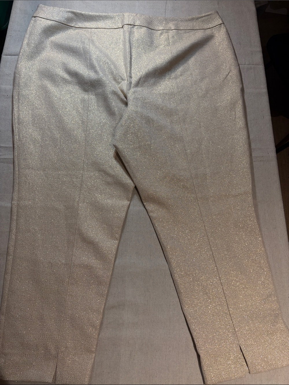 Talbots Metallic Straight-Leg Pants in Gold NWT